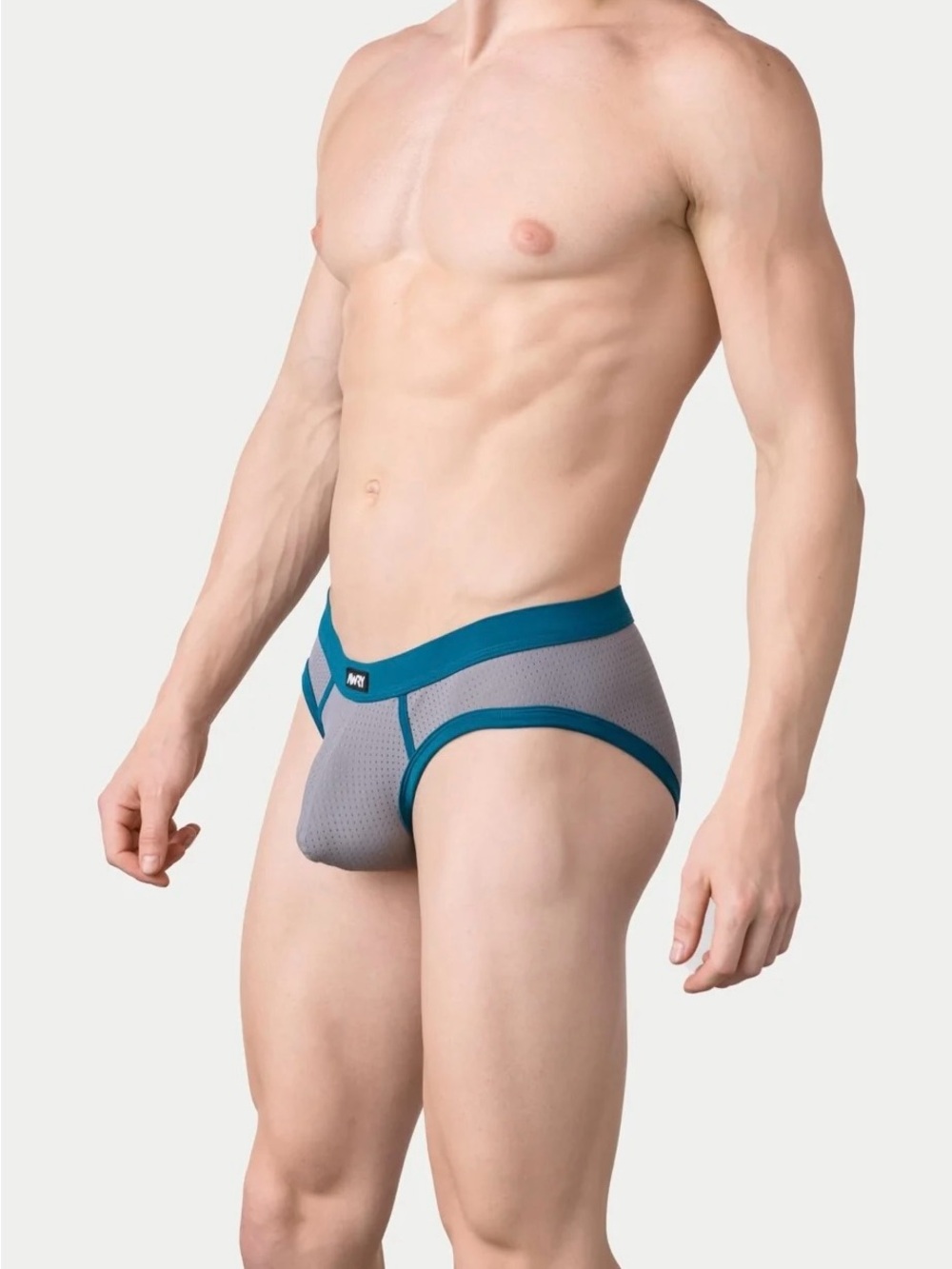 Awry AERO Mesh Brief, Gray, Large - Picture 3 of 9